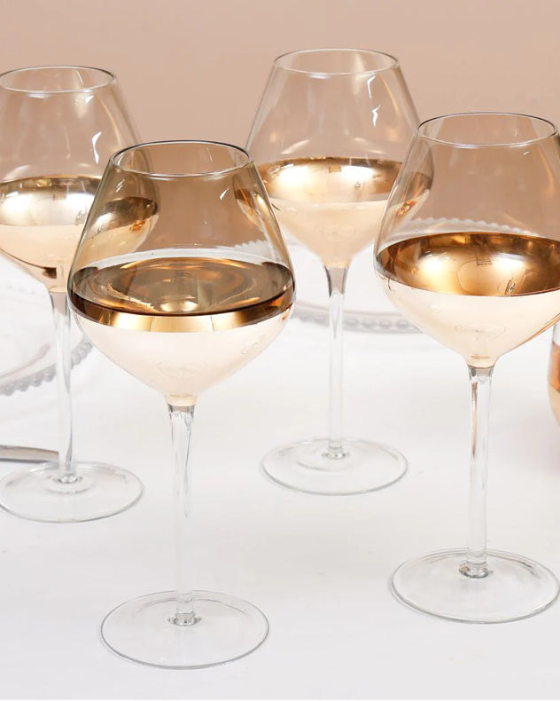 Set of 4 Smoked Gold Water Glasses