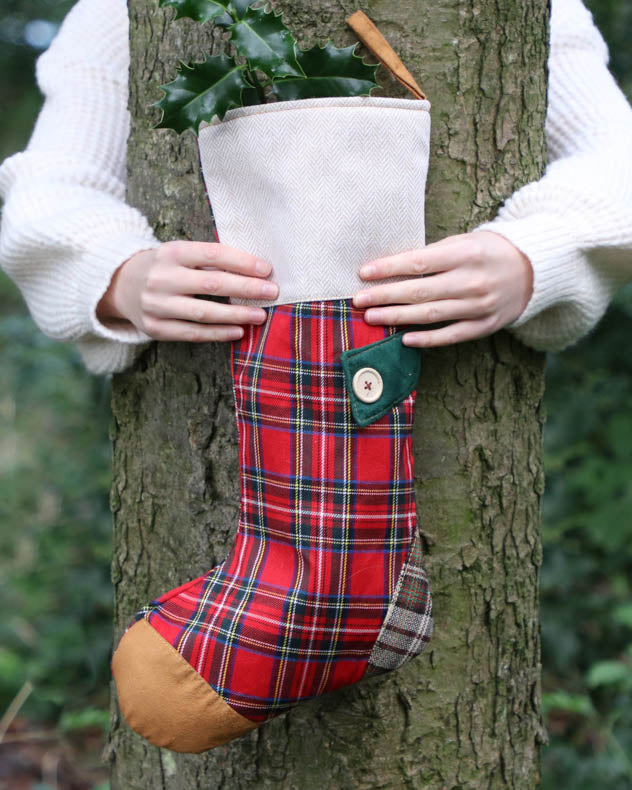 Red Tartan Patchwork Stocking