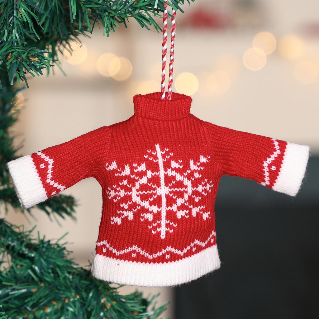 Red Festive Jumper Christmas Tree Decoration