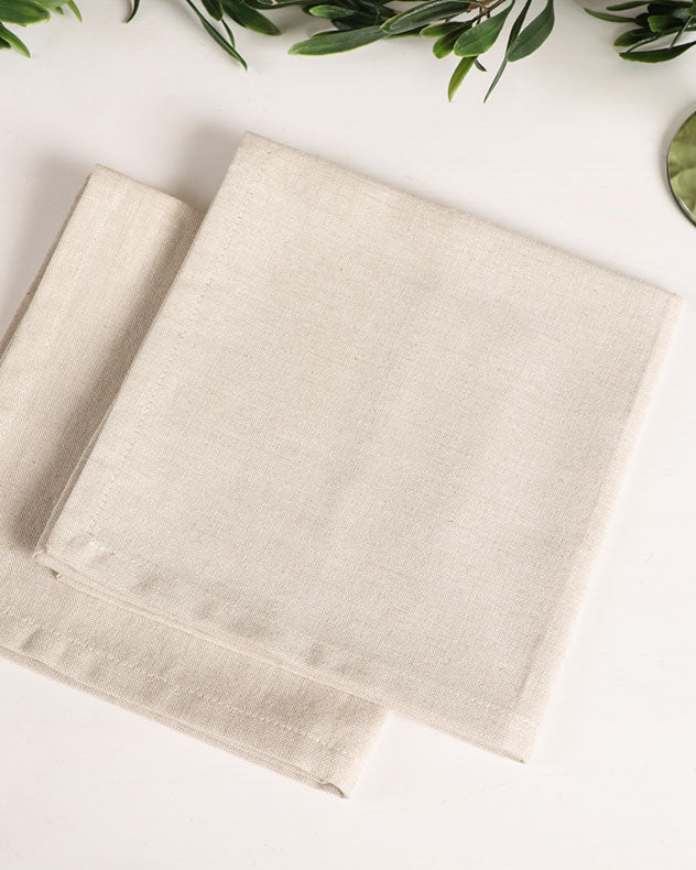Set of 4 Natural Plain Fabric Napkins