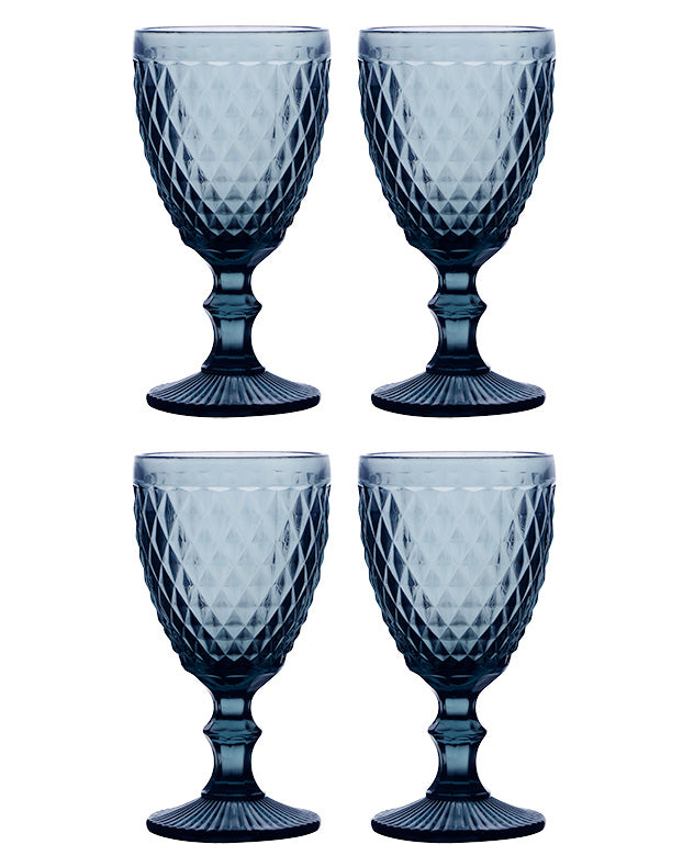 Rococo Blue Wine Goblet