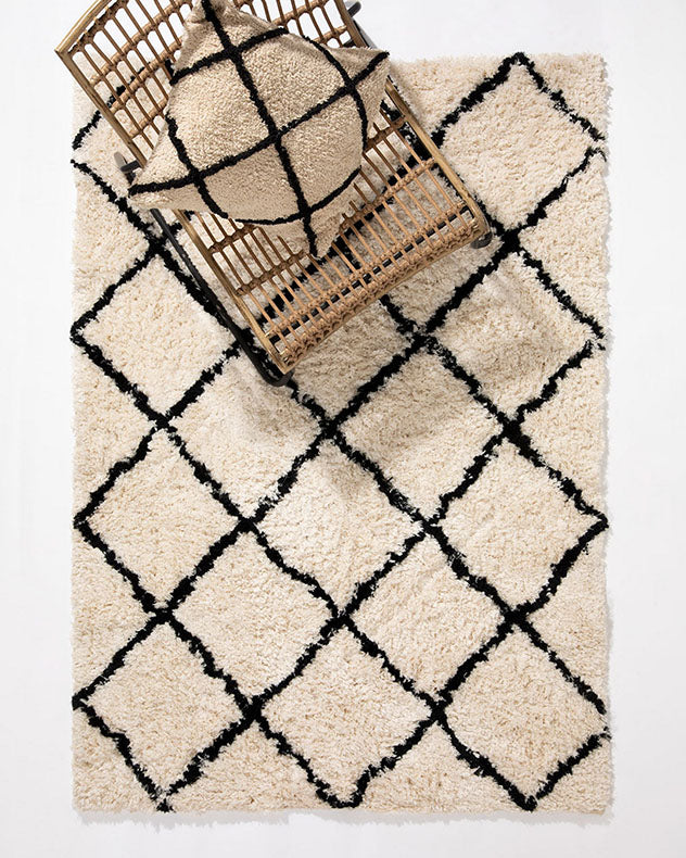 Braemar Argyle 120x170cm Cream And Black Rug