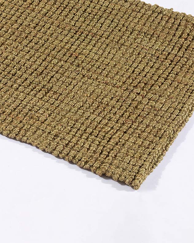 Sandsend Olive Long Jute Runner Rug