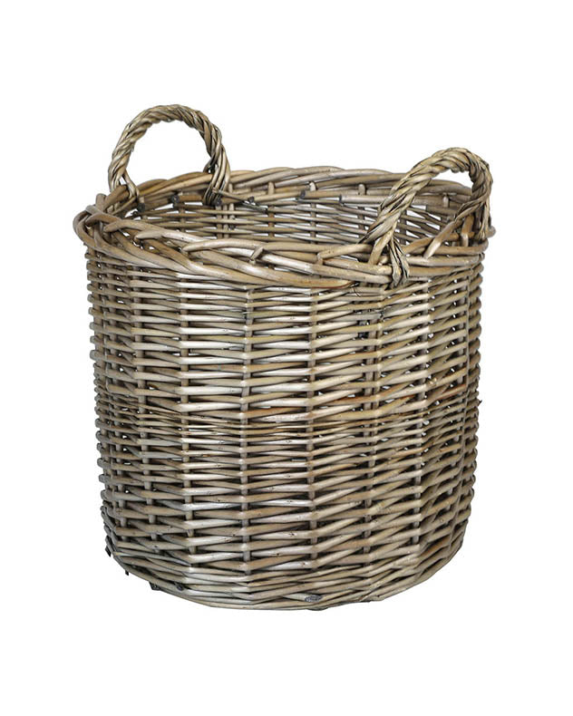 Set of Two Rustic Willow Log Baskets