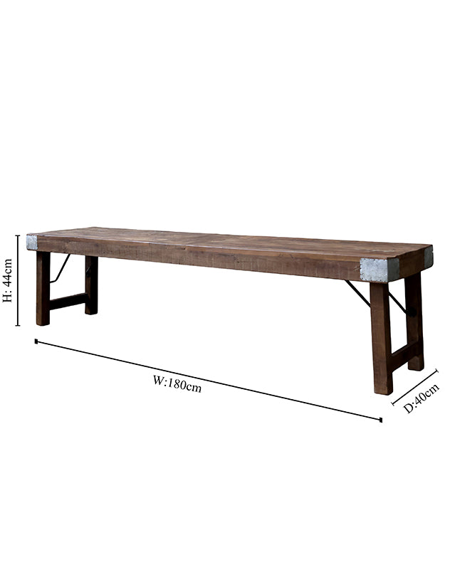 reclaimed wood bench