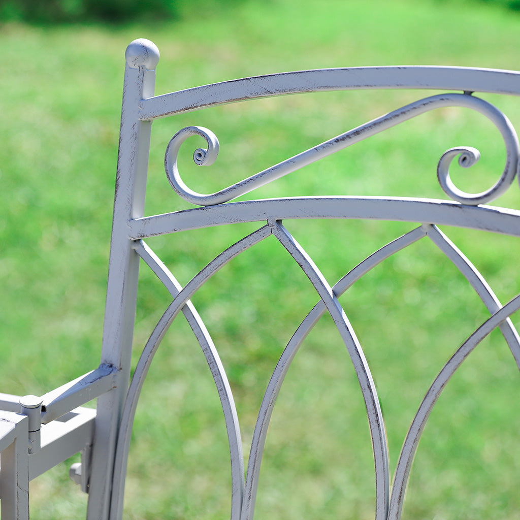 Vintage Grey Arched Iron Companion Seat
