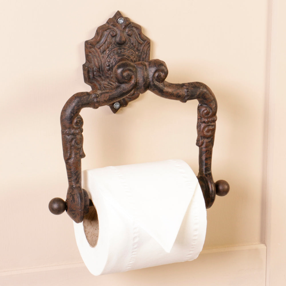 Period Cast Iron Toilet Roll Holder