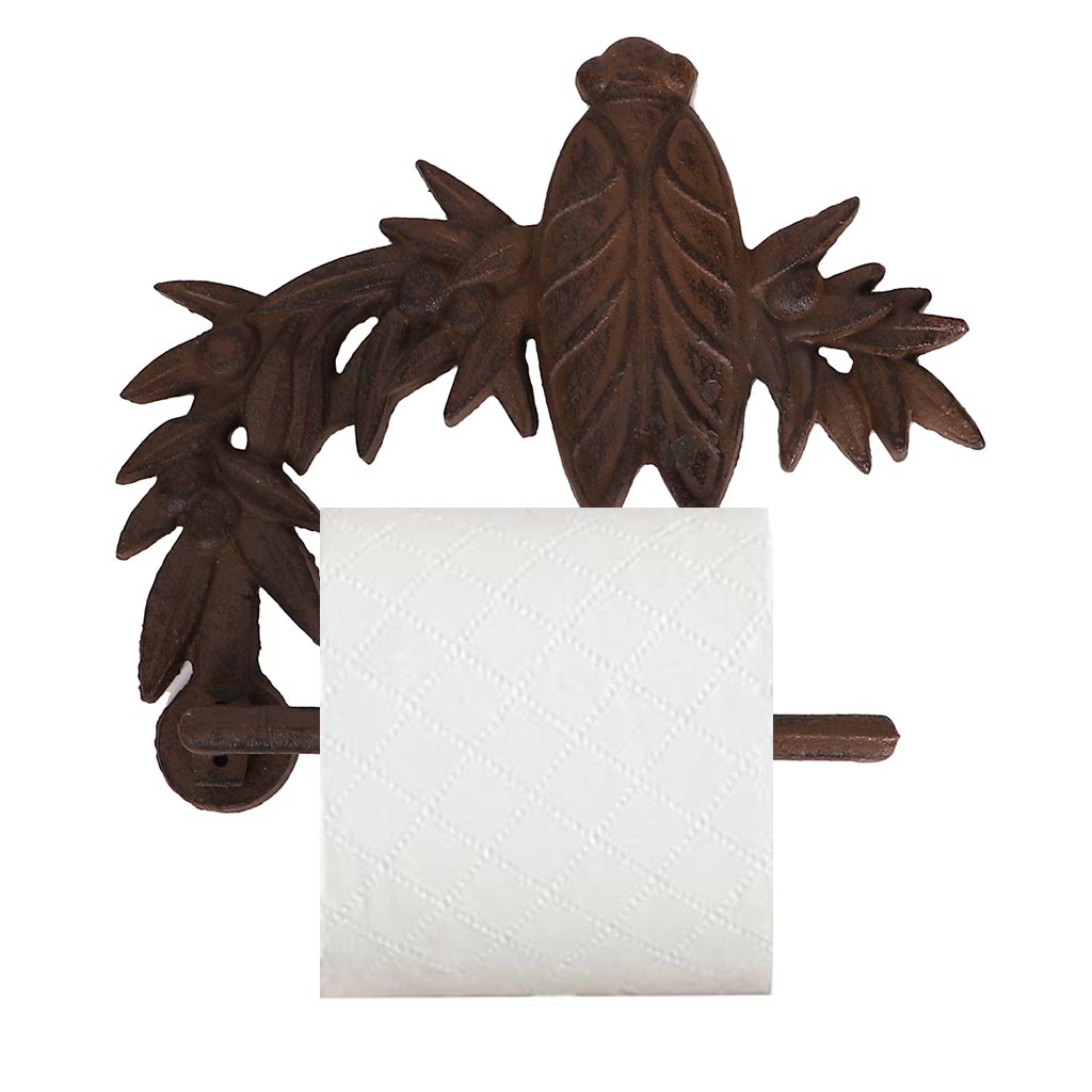 Vintage Cast Iron Cicada Toilet Roll Holder