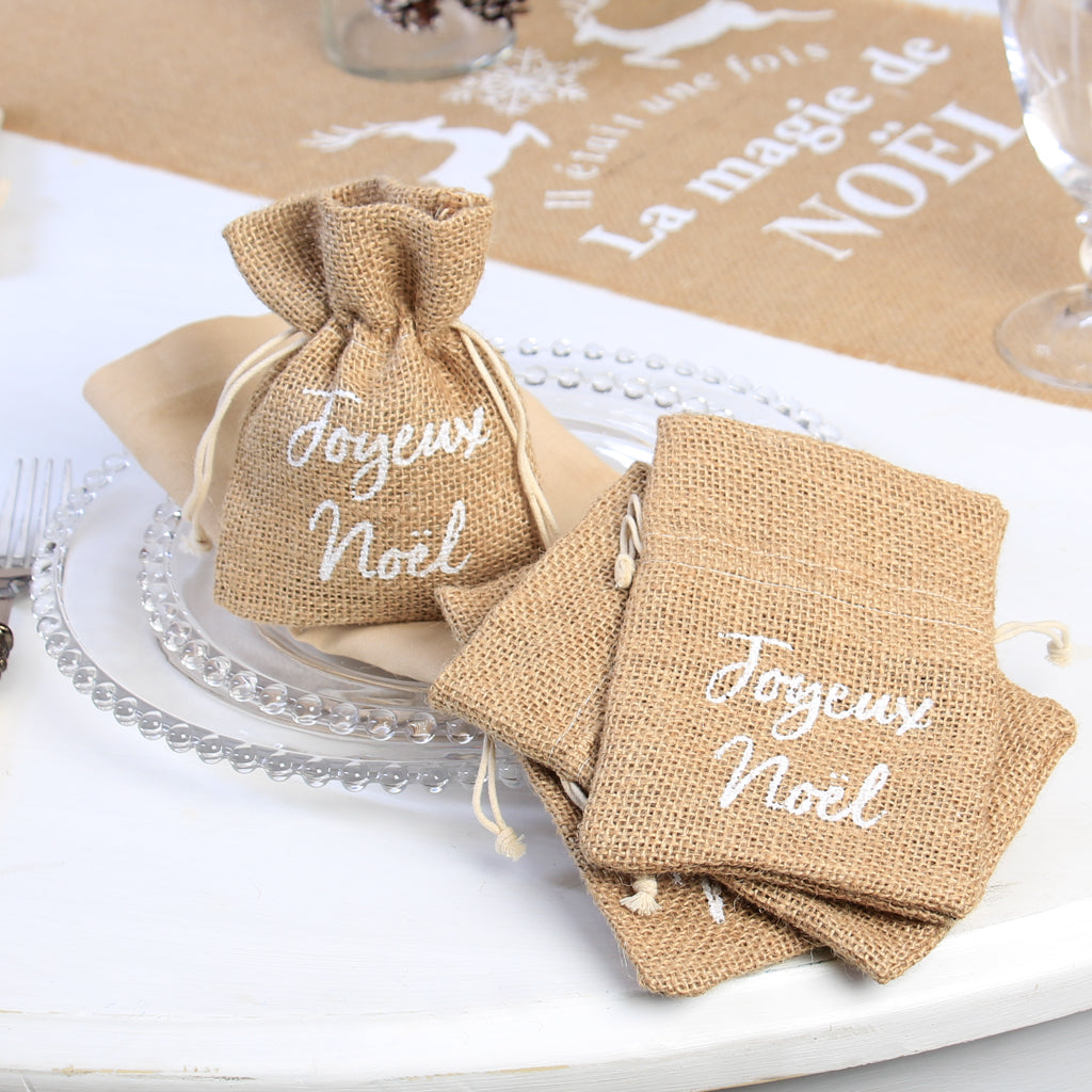 Set of 4 Joyeux Noel Bags