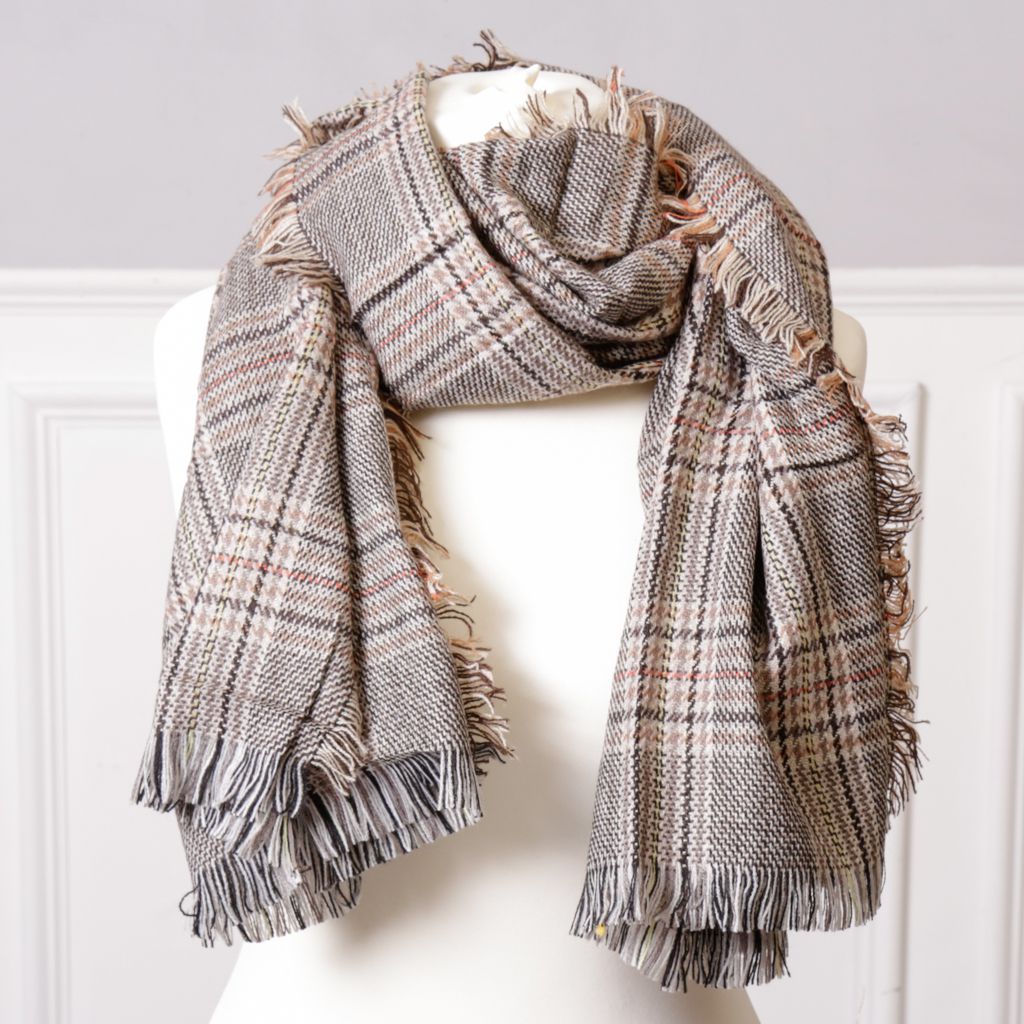 Beige Check Scarf