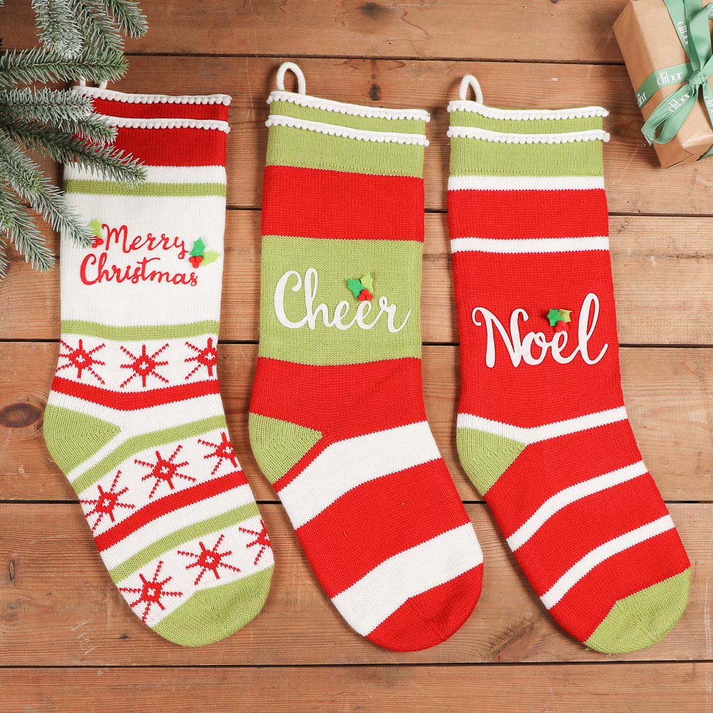 Cheer Candy Stripe Christmas Stocking
