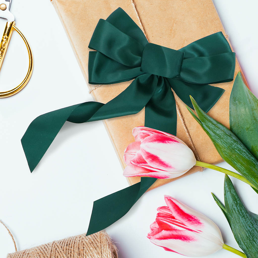 Set of 6 Large Green Craft Bows