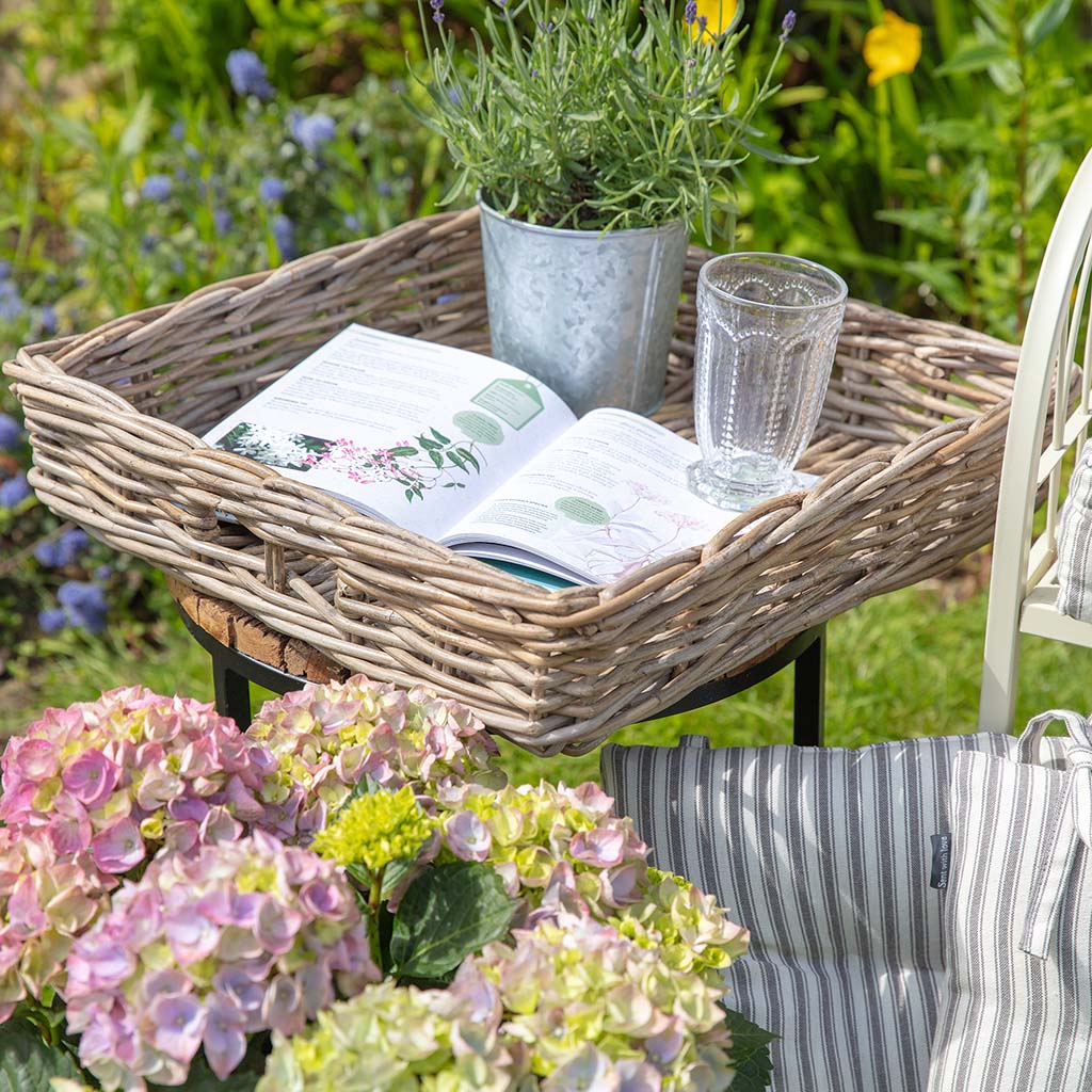 wicker tray with handles