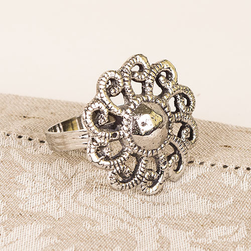 Silver Flower Napkin Ring