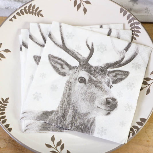 Set of 20 Stag Head Napkins