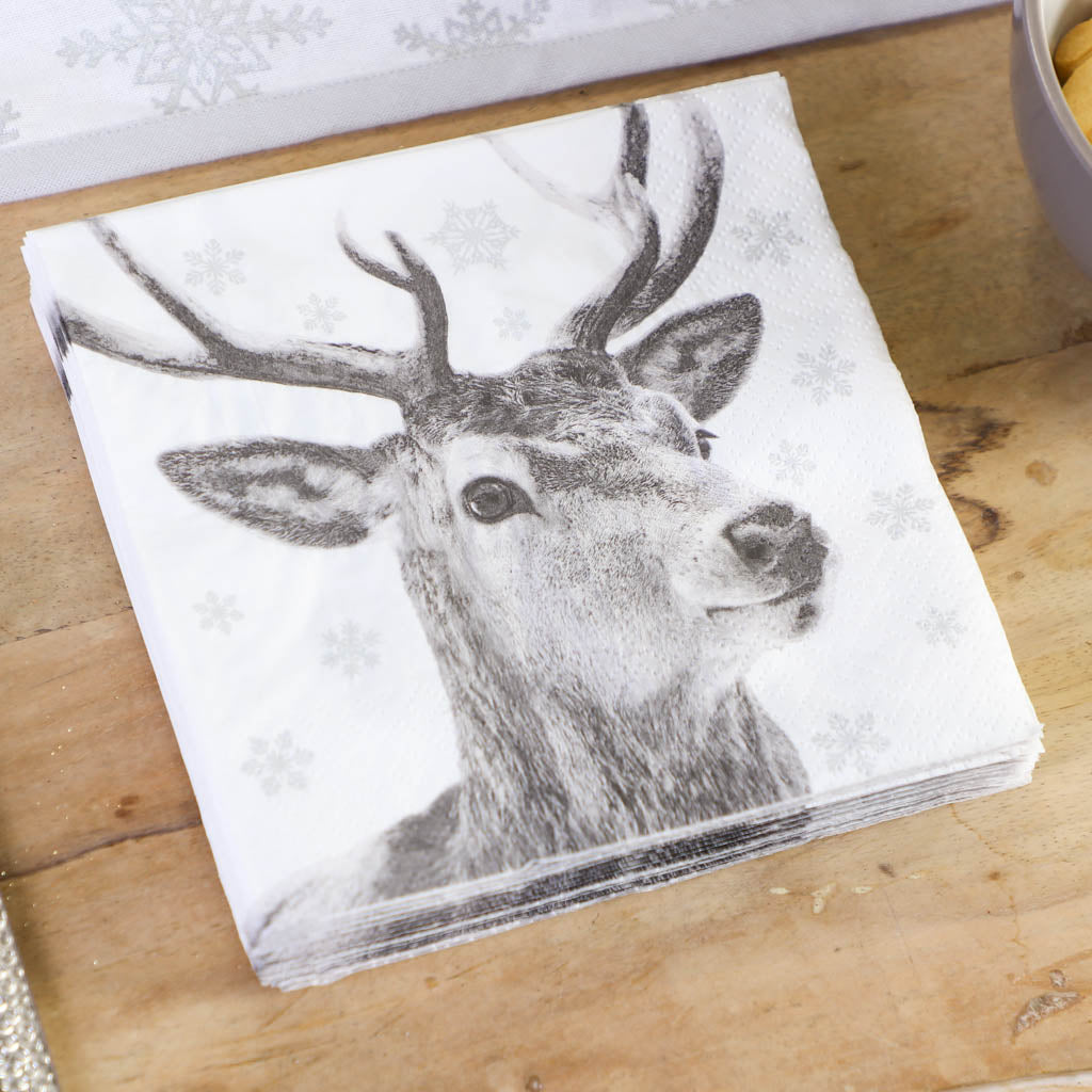 Set of 20 Stag Head Napkins