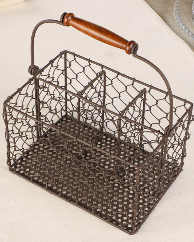 Country Chicken Wire Cutlery Caddies