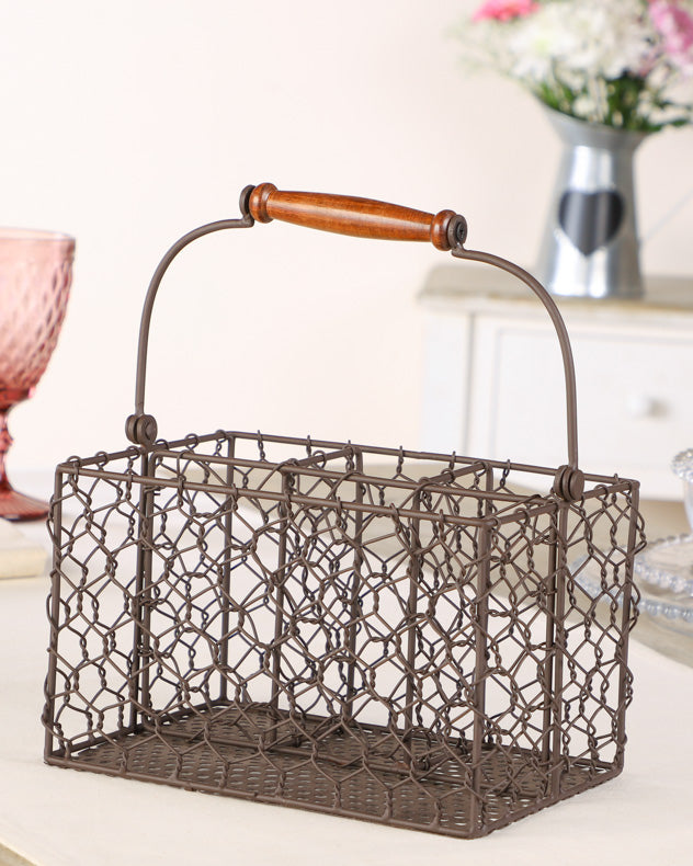 Country Chicken Wire Cutlery Caddies