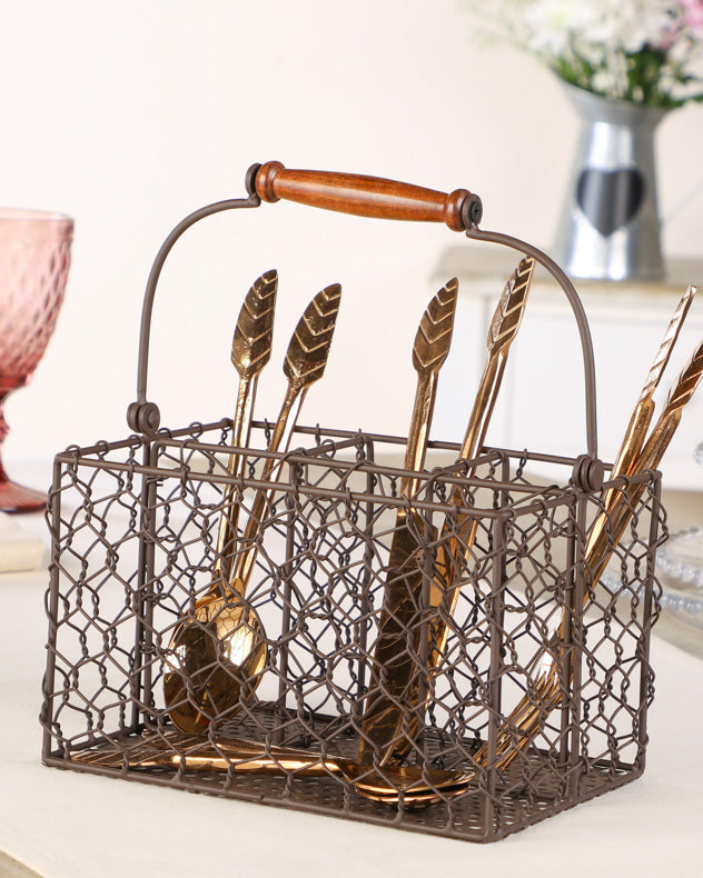 Country Chicken Wire Cutlery Caddies