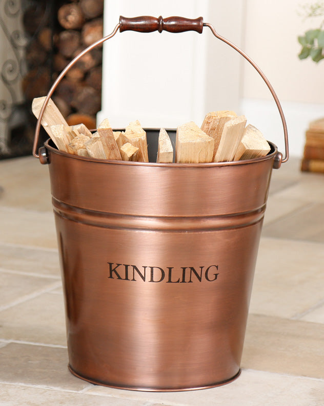 Large Copper Kindling Bucket