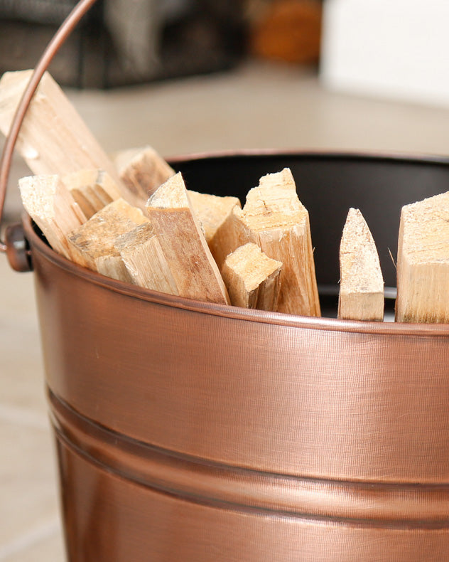 Large Copper Kindling Bucket