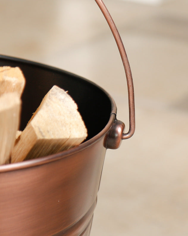 Large Copper Kindling Bucket