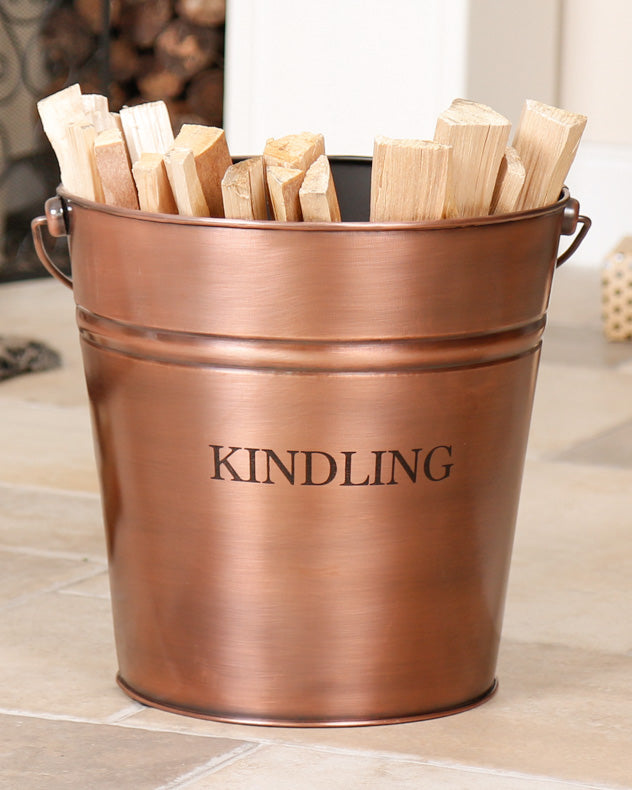 Large Copper Kindling Bucket