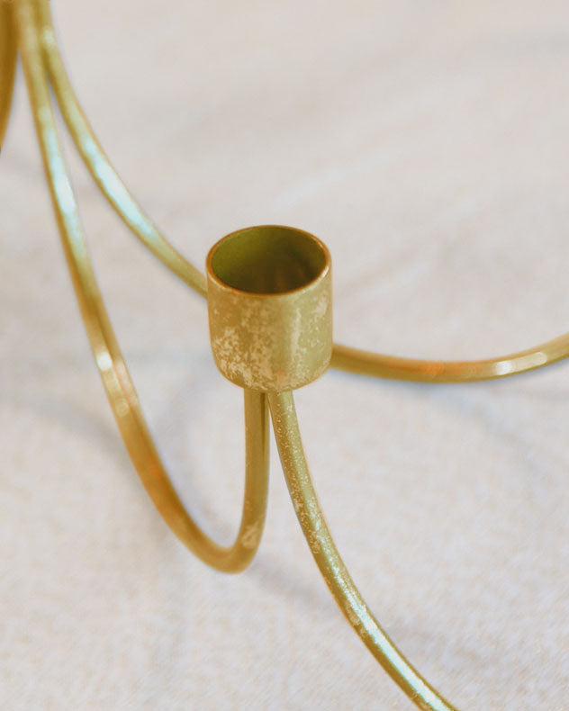 Ornate Golden Wave Candle Holder