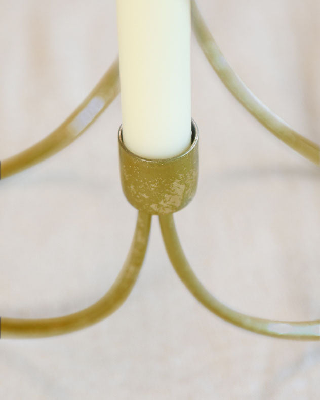 Ornate Golden Wave Candle Holder