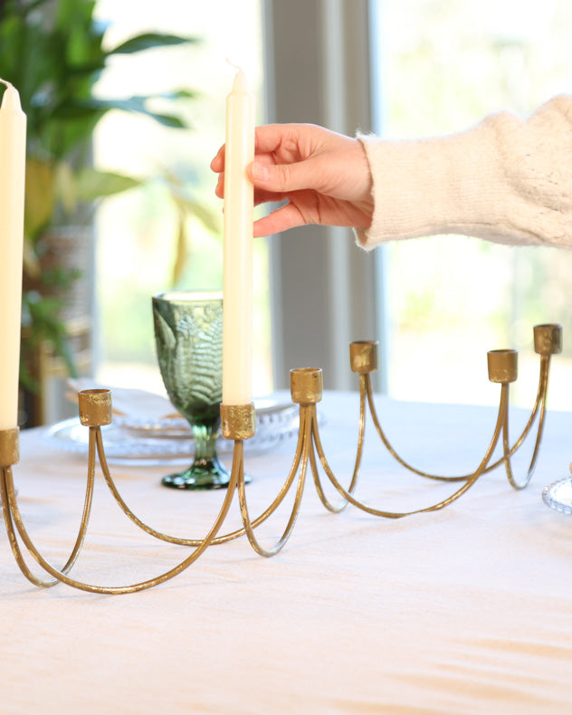 Ornate Golden Wave Candle Holder