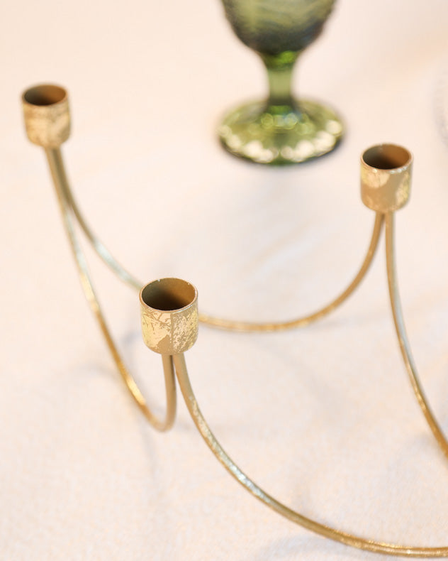 Ornate Golden Wave Candle Holder