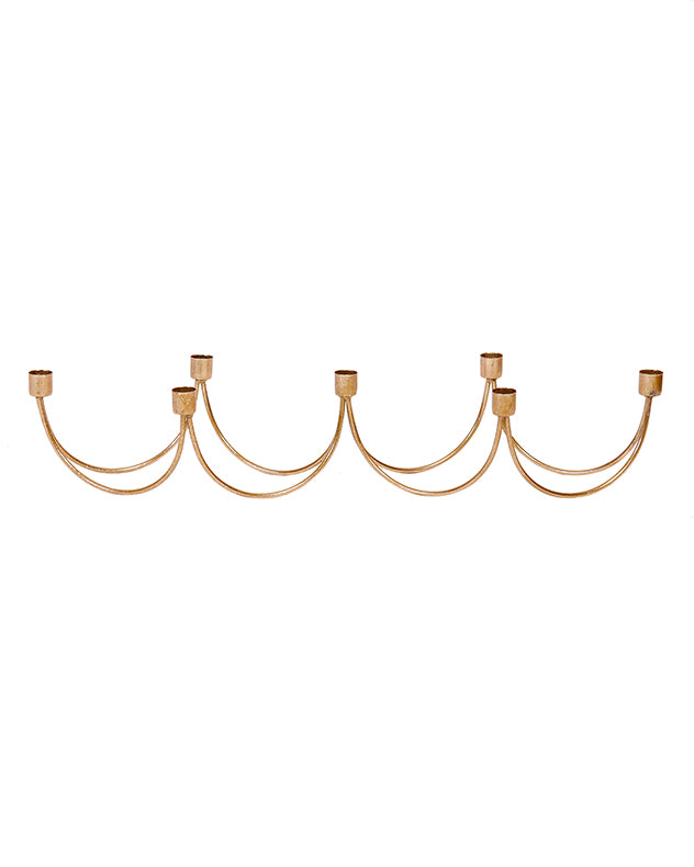 Ornate Golden Wave Candle Holder