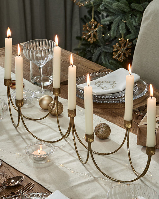 Ornate Golden Wave Candle Holder