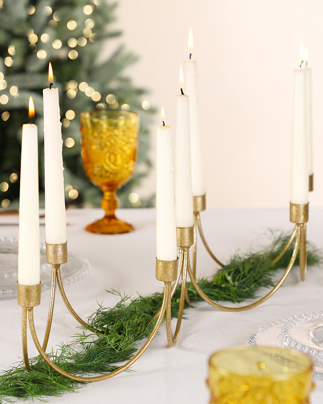 Ornate 7 Section Gold Candle Holder