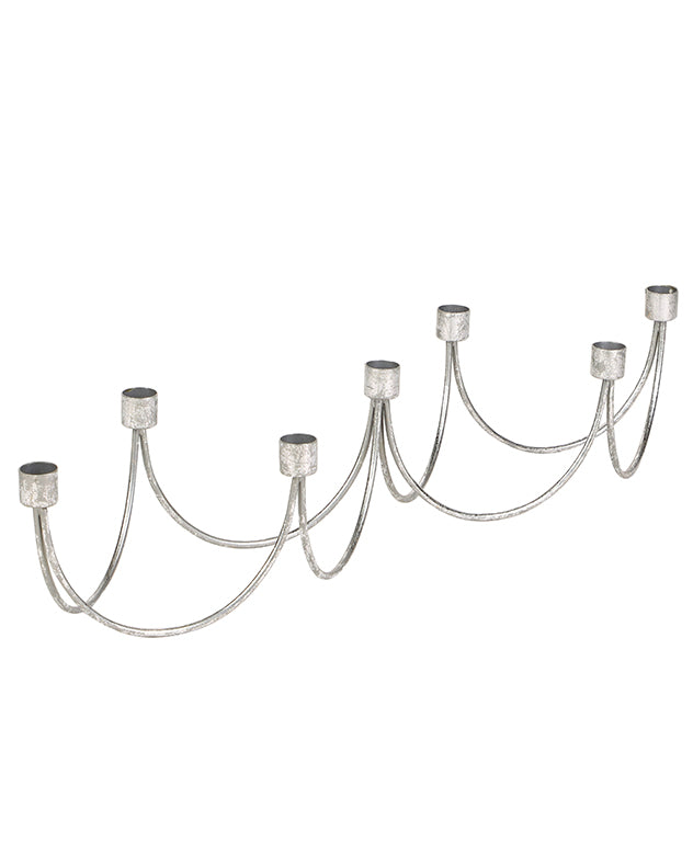 Silver Wave Taper Candle Holder