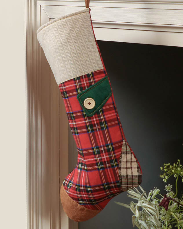 Red Tartan Patchwork Stocking