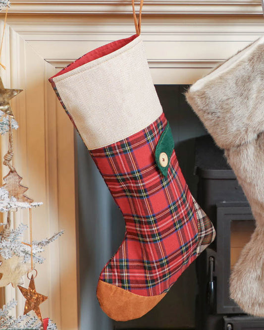 Red Tartan Patchwork Stocking