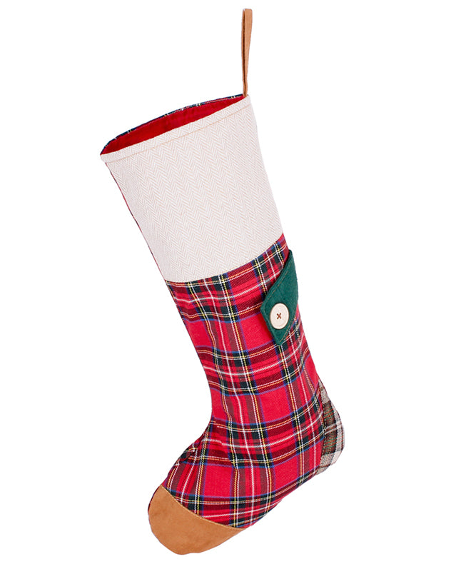 Red Tartan Patchwork Stocking