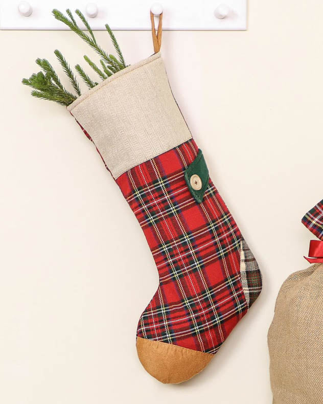 Red Tartan Patchwork Stocking