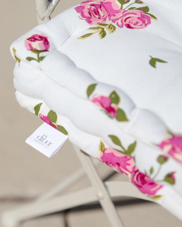 Set of 2 Helmsley Blush Floral Print Outdoor Garden Seat Pad Cushions