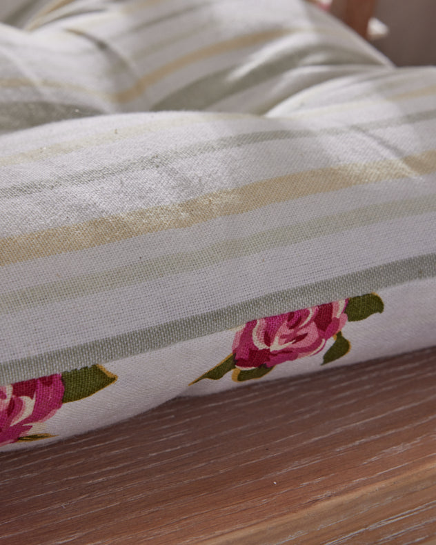 Set of 4 Tie-On Seat Pads with Helmsley Blush Pink Floral Print