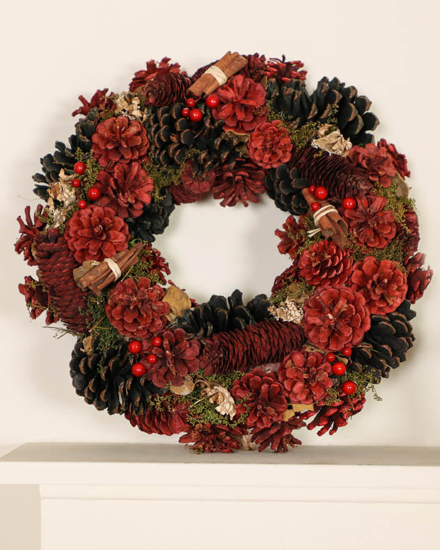 Luxury Cinnamon Pine Christmas Wreath 36cm