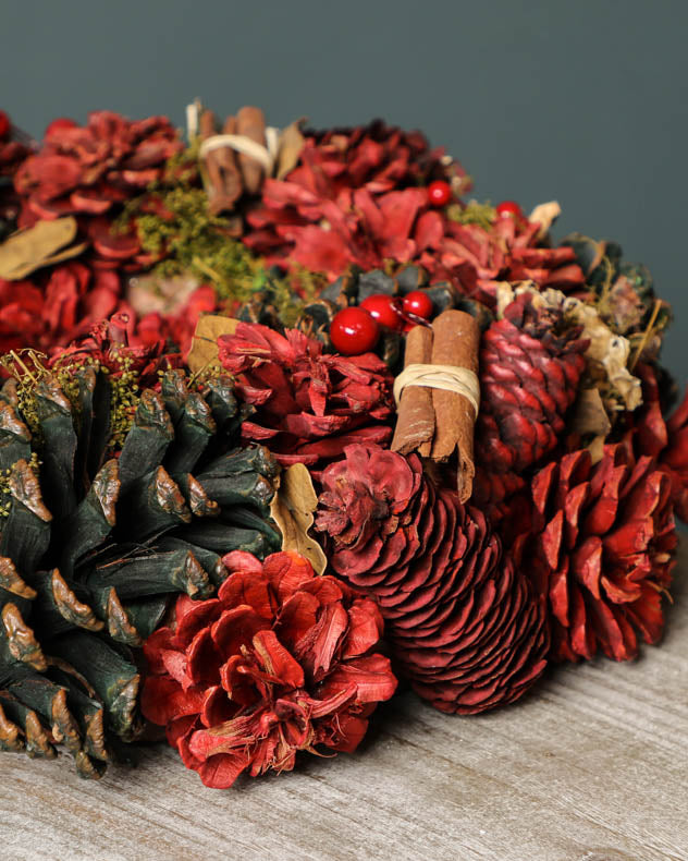 Luxury Cinnamon Pine Christmas Wreath 36cm