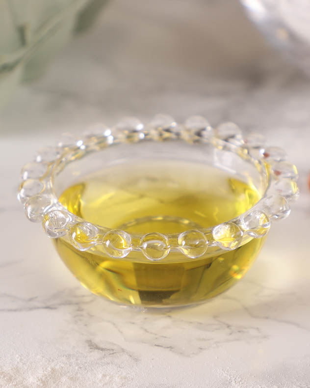 Set of 2 Bella Perle Round Glass Bowls with Beaded Rims