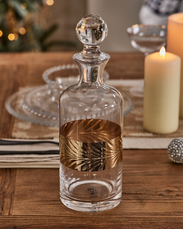 Gold Leaf Glass Decanter