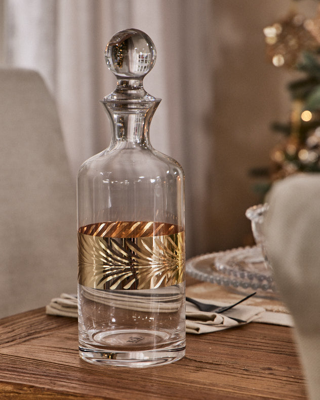 Gold Leaf Glass Decanter