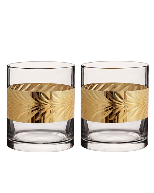 Pair of Gold Leaf Whisky Tumblers