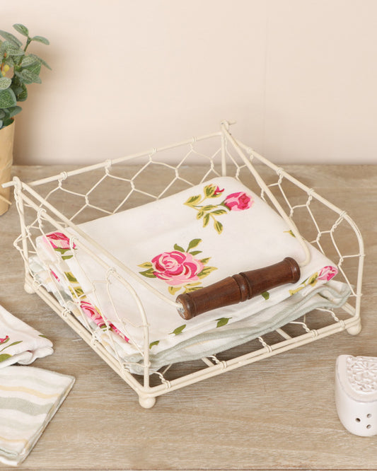 Country Cream Napkin Holder