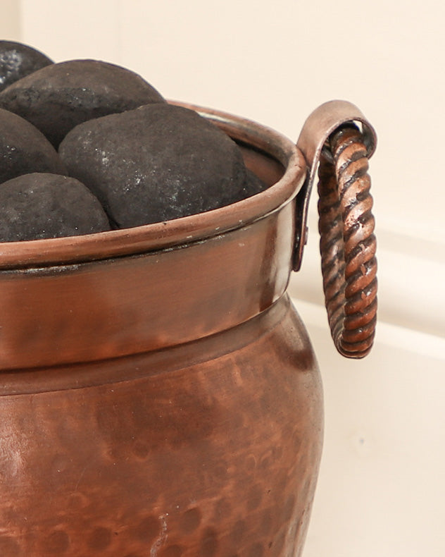 Antique Style Hammered Copper Coal Bucket