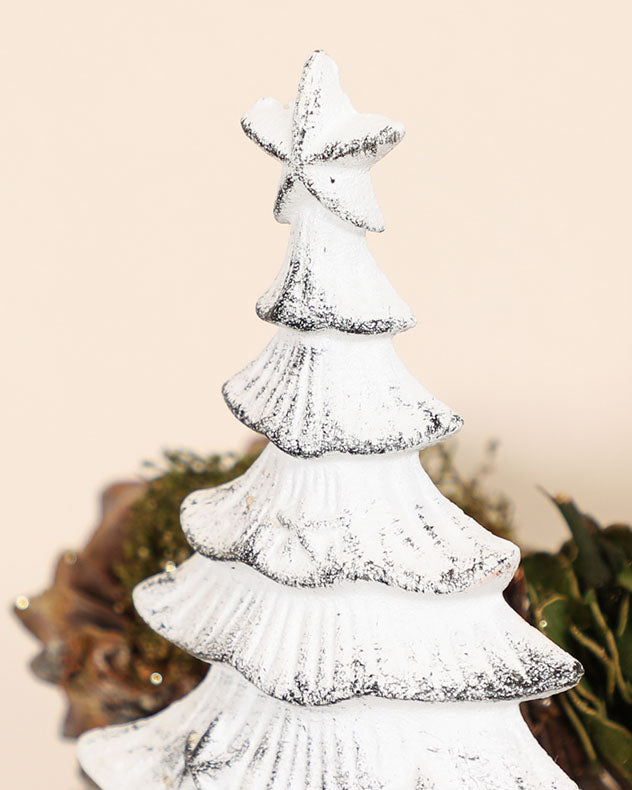 Cast Iron White Christmas Tree Stocking Holder